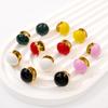 Color Round Ball Ear Buckle Simple Contrasting Earrings Women's Jewelry