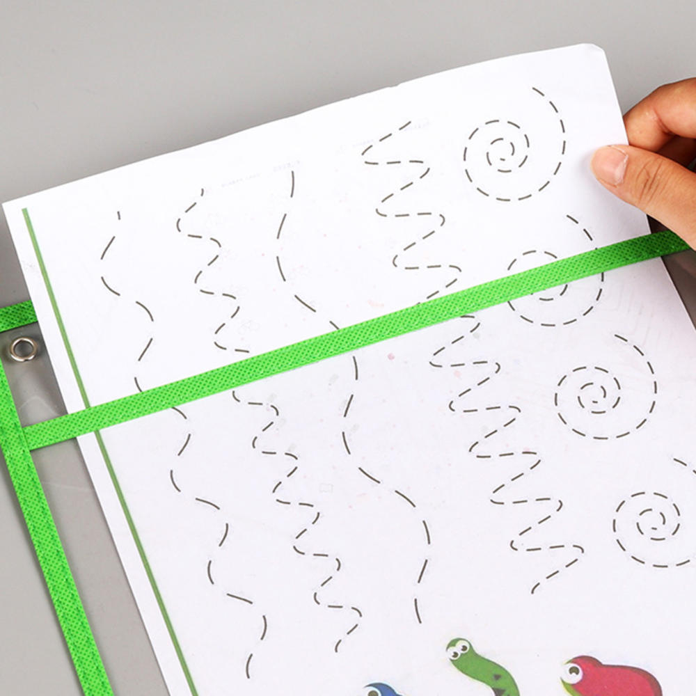 1pcs Random Reusable Dry Erasable Pockets Transparent Write and Wipe Drawing Board Shop Ticket Holder File Storage Bag