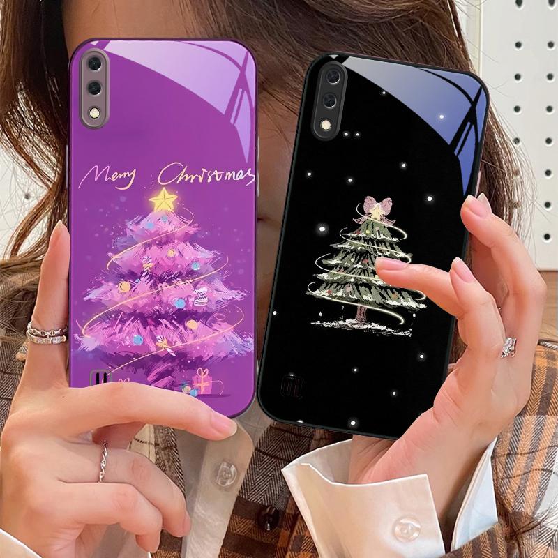 Decorated Christmas Tree For Samsung M02 12 Note 8 9 10 20 A 01 A02 A03 Core 04 05 06 10 12 13 14 15 A16 glass Ultra phone case
