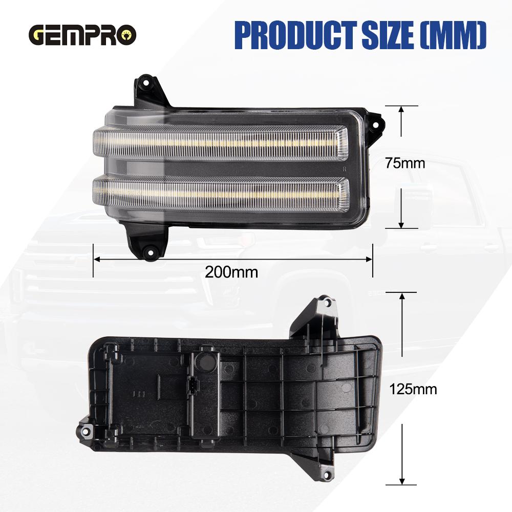 USA Stock Plug and Play Truck LED Mirror Towing Parking Signal Light for CHEVROLET SILVARADO for GMC SIERRA 2500 3500 2020-2024