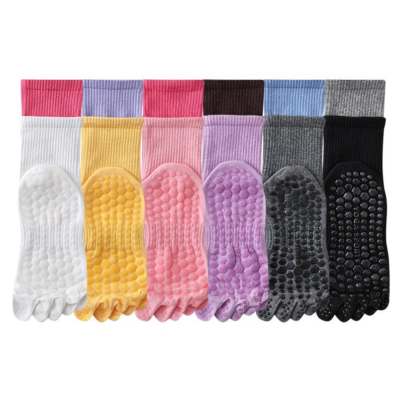 Five-finger Yoga Socks for Women, Mid-calf, Professional Anti-slip Pilates, Indoor Fitness Socks, Running and Skipping Rope, Floor Socks