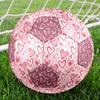 1 PZ Cuori Rosa Foglia Botanica Pallone da Calcio Taglia 5 Calcio Cucito a Macchina Interno/Esterno Universale Calcio A16