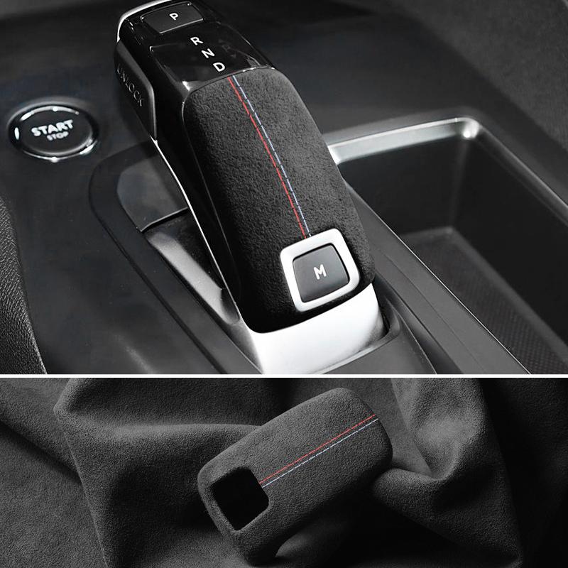 For Peugeot 508 2008 4008 5008 Gear Shift Knob Boot Cover Trim Stickers Made of Alcantara Car Premium Lnterior Tuning Accessory