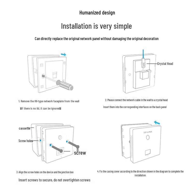 TP-Link AX3000 WiFi 6 Whole Home Mesh Panel AP System