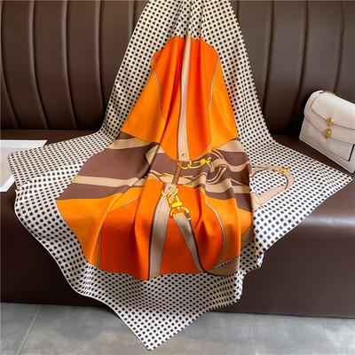 Neuer 90x90cm Quadratischer Seidenschal Damen Beliebte Schals Damen Haar Hals Bandana Stirnband Foulard Kopftuch Muslimisches Kopftuch Weiblich
