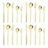 20Pcs Gold Dinnerware Set Knife Dessert Fork Spoons Cutlery Flatware High Quality Stainless Steel Silverware Kitchen Tableware