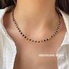 S925 Sterling Silver Tiger Eye Beaded Necklace for Women - Fashionable Light Luxury Choker with Snake Bone Chain