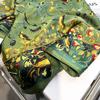 1 Pcs 90X180 Retro Chinese-style Green Animal, Crane and Flower Long Scarf, Paired with an Air-conditioned Shawl for Women