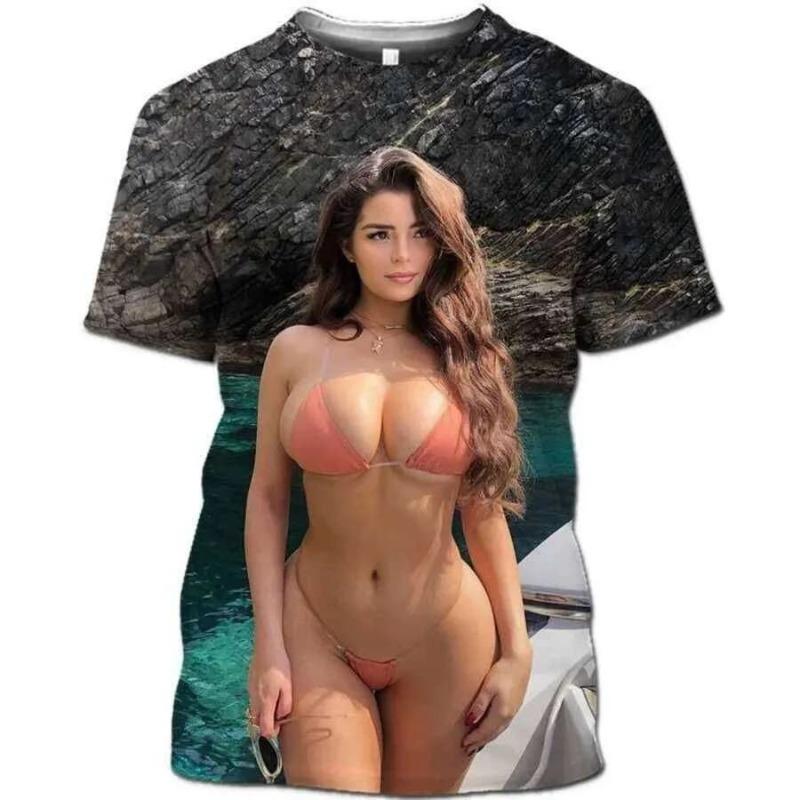 Herren Mode 3D Gedrucktes Herren T-Shirt Rundhals Kurzarm Trendige Streetwear