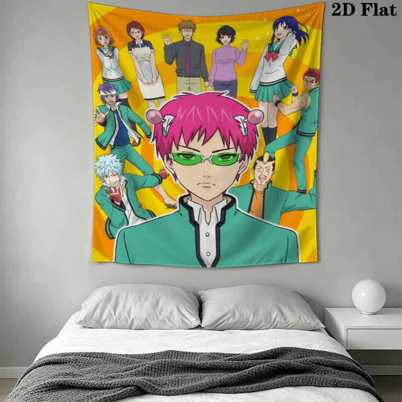 The Disastrous Life of Saiki K Wall Tapestry Aesthetic Wall Hanging Printed Fabric Blanket Decorative Tapestries for Bedroom Living Room Home Decor