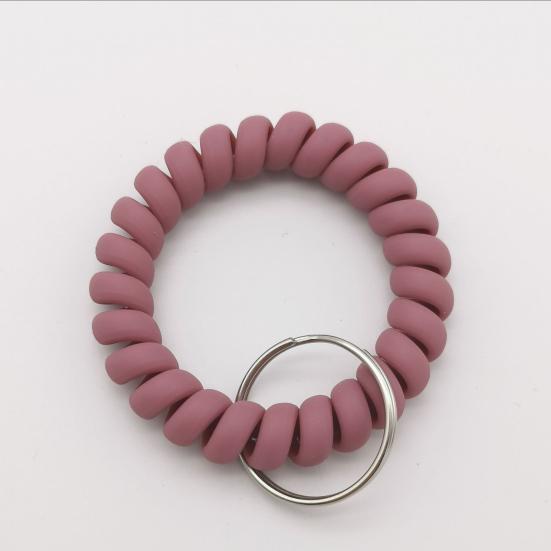 5 Stück Armband-Schlüsselanhänger Umweltfreundlicher Dehnbarer Kunststoff Flexibles Spiral-Handgelenkband für Kinder