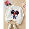 Girls Soft Crewneck SweatshirtCute Girl with Butterflies And Hearts Print with Cute Creative Print, Casual All-Match for Fall Winter