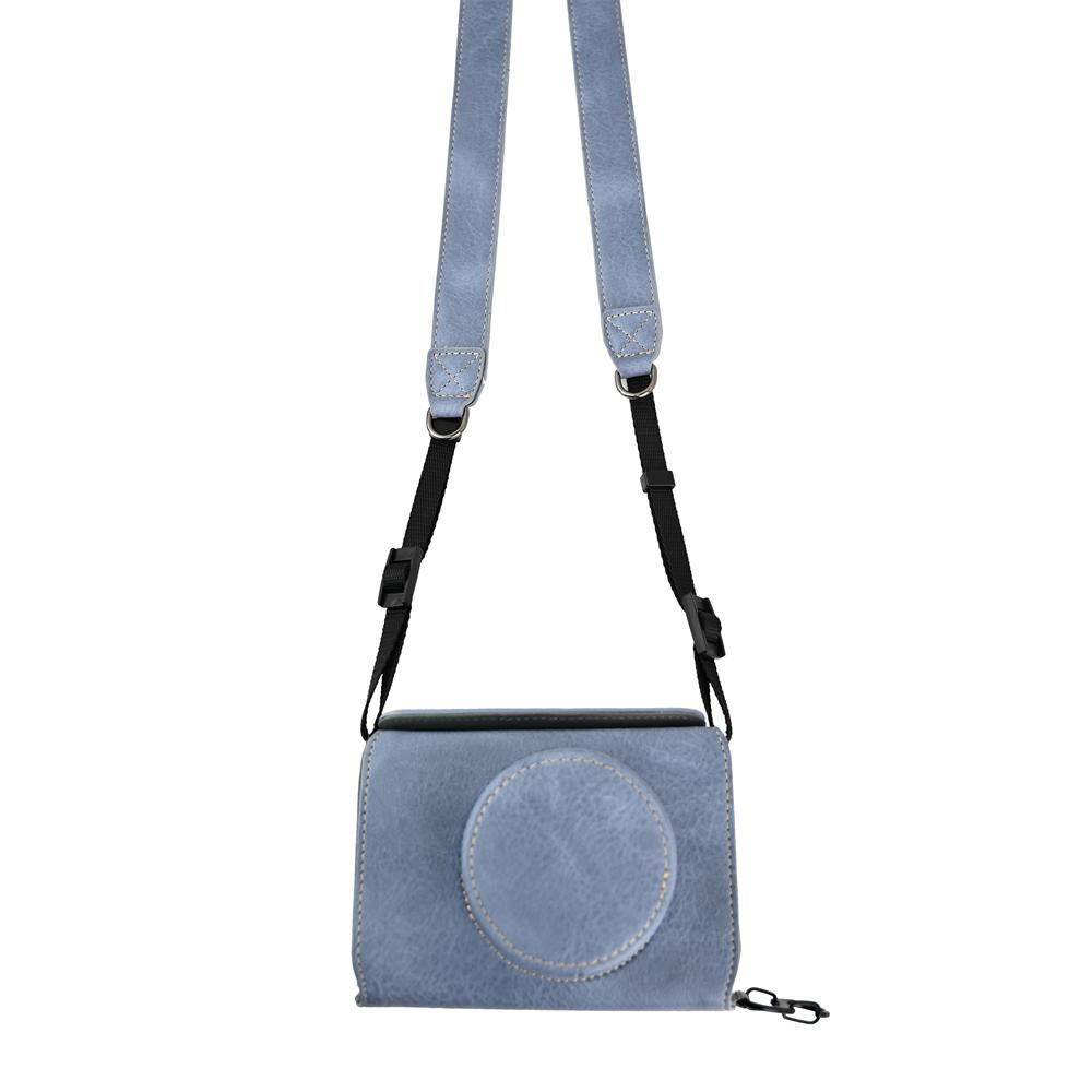 

Чохол з PU шкіри для Fujifilm X-E5 Fuji XE5 Сумка для зберігання камери Жорстка захисна оболонка з плечовим ременем синій