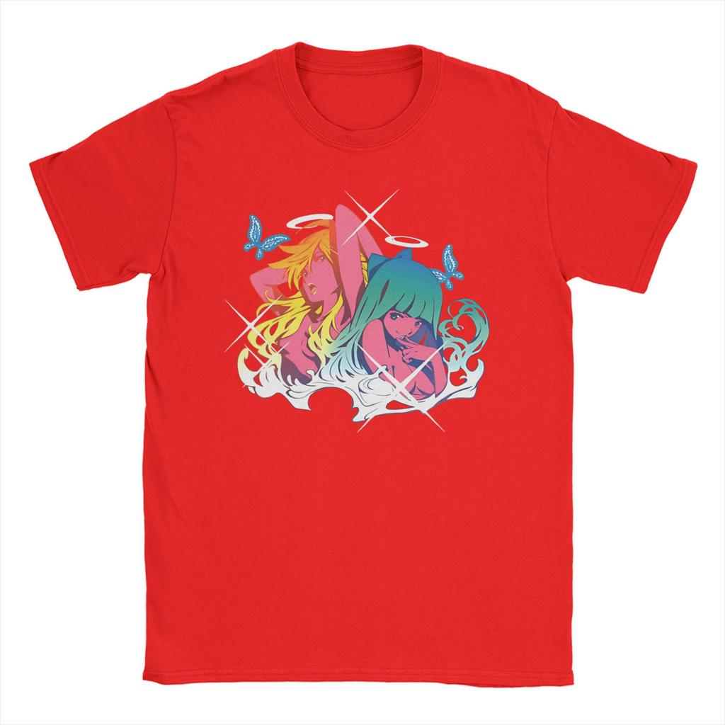 Panty Stocking with Garterbelt TShirts Men Women Anime Funny Pure Cotton Tees Round Neck Short Sleeve T Shirt Plus Size Tops
