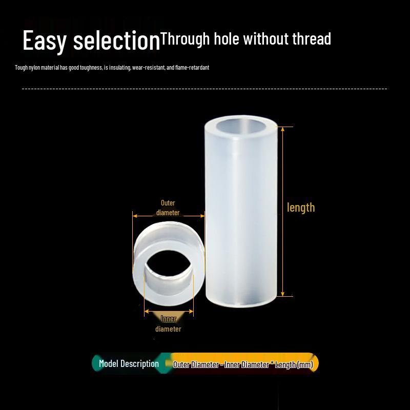 Nylon Insulating Spacer M4M5 Round Riser for LED Lamps and PCB Support