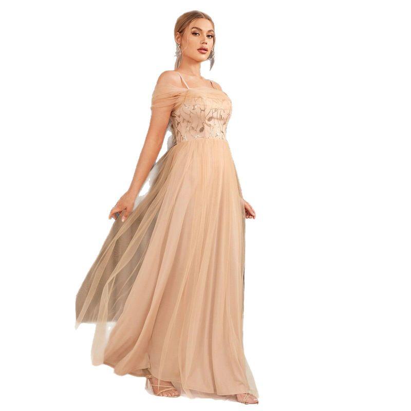 Long sleeve V-neck Sexy Long Sequined Banquet Wedding Wedding Birthday Evening dress Bridesmaid Dress Party Dress