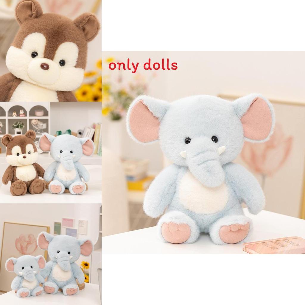 Cartoon Eichhörnchen und Elefant Plüschtier mit Eichhörnchen und Elefant Zeichentrickfiguren für Kinder Geburtstagsgeschenk
