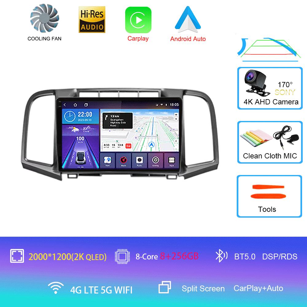 Android 14 Car Radio Carplay Auto For Toyota Venza 2008 2009 2010 - 2016 GPS WIFI+4G Multimedia DSP Player 2Din Video DVD Stereo