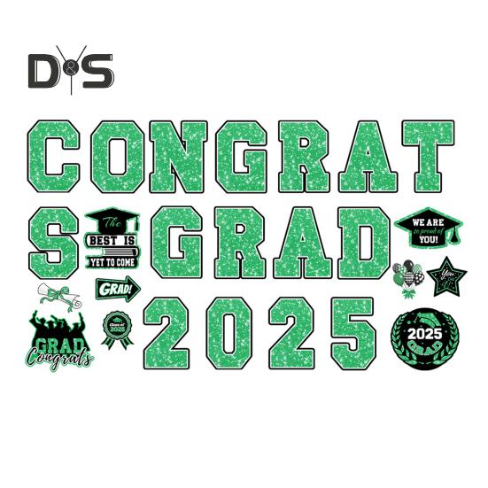 

Магниты на автомобиль с надписью «Выпускной 2025» Поздравляем выпускников Магнитные наклейки Тематические магниты для декора гаражных ворот Холодильник зелёный