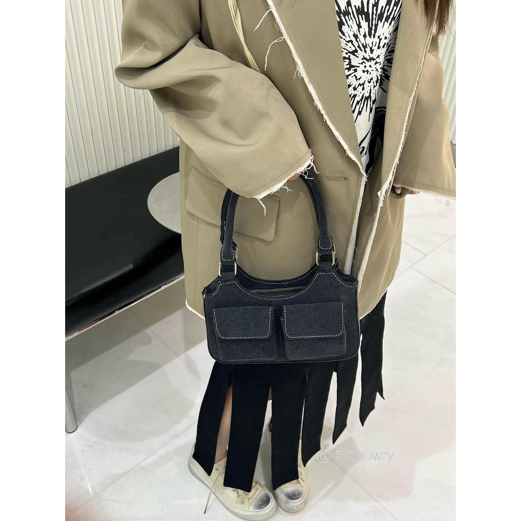 IELGY Ladies Vintage Denim Blue Shoulder Underarm Bag Portable