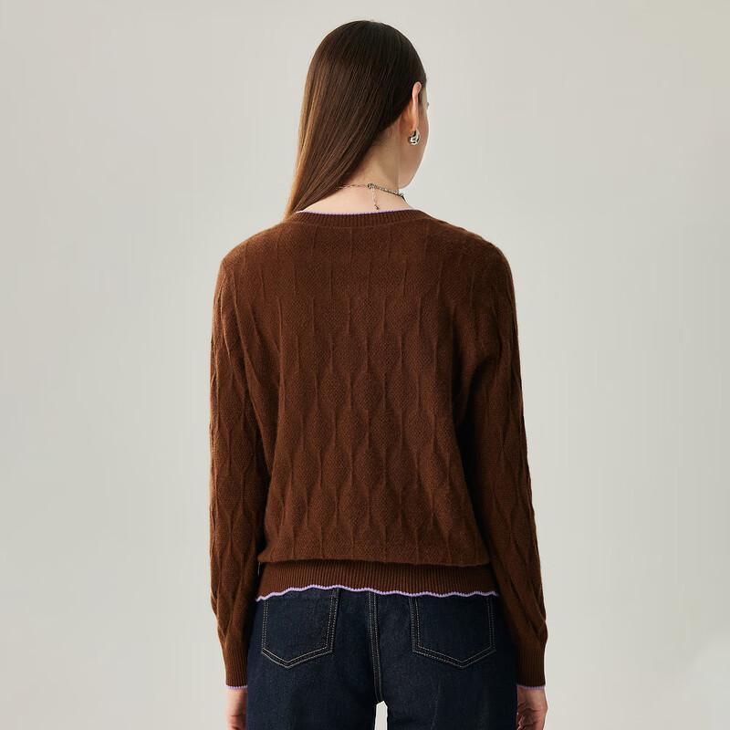 Zhaojun Women's 100% Cashmere Round Neck Cardigan