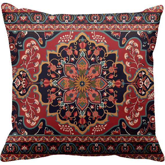 Britimes Throw Pillow Covers, Retro Tribal Ethnic Home Decor Set of 4 Pillow Cases, 18 X 18 Inches Sofa Cushion Couch Sofa Pillowcases Decorative