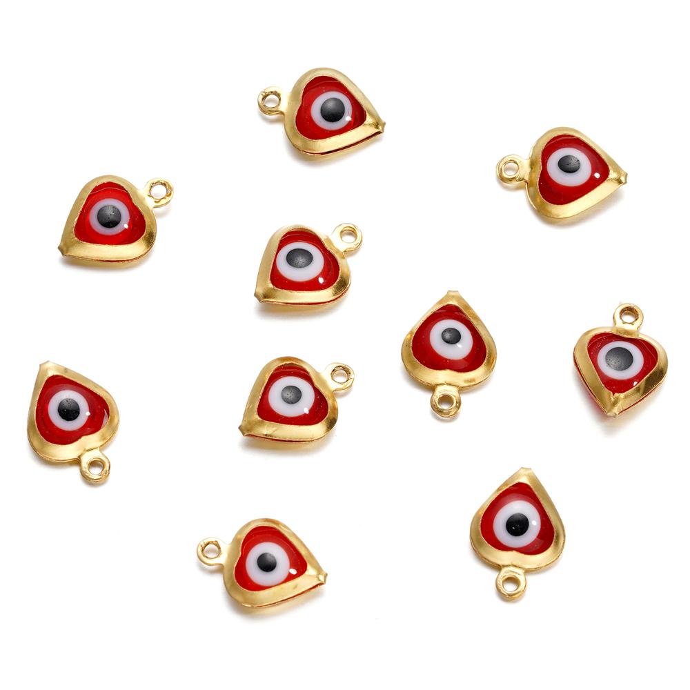 10pcs/lot Evil Eye Gold/Silver Color Tone Charms Connectors Beads For DIY Bracelet Bangle Pendant Jewelry Accessories