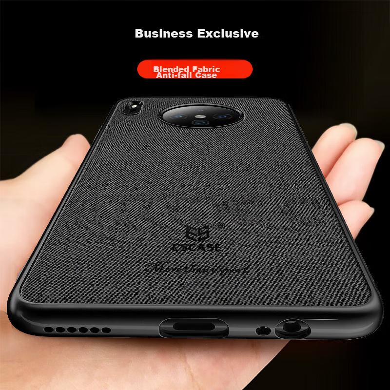 ESCASE Huawei Mate30 Phone Case, Mate30 4G/5G Protective Cover, Creative Full Edge Protection Shockproof Leather Back Case, ES-19 Deep Black