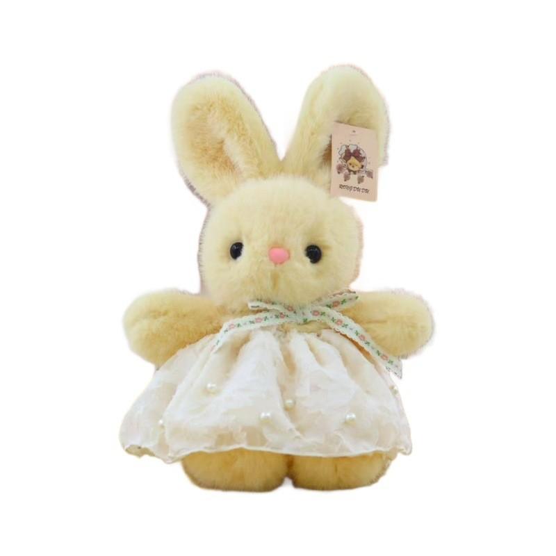 Pearl Gauze Rabbit Skirt Plush Doll With Butterfly Bow Animal Toy Gift Birthday