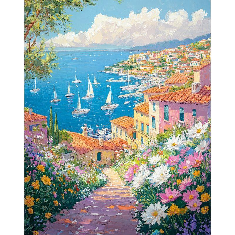 CHENISTORY Paint By Numbers For Adults Pink Scenery Handpainted Oil Painting Picture Drawing For Home Decor Unique Gift