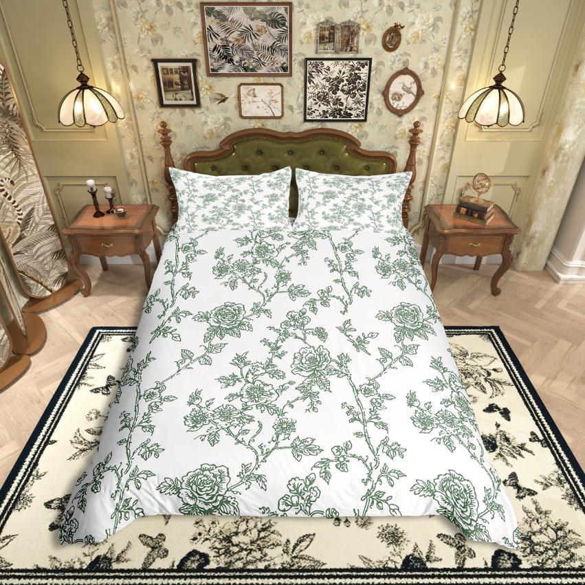 

Comforter Homewish Chic Flower Botanical Plants For Teens Bedding Setvintage Floral Decor Comforter (quilt)-EU Single(135*200cm)3pcs
