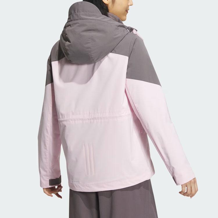 Adidas City Escape 3-In-1 Casual Hooded Fleece Jacket Women Outerwear Clear-Pink JE8588