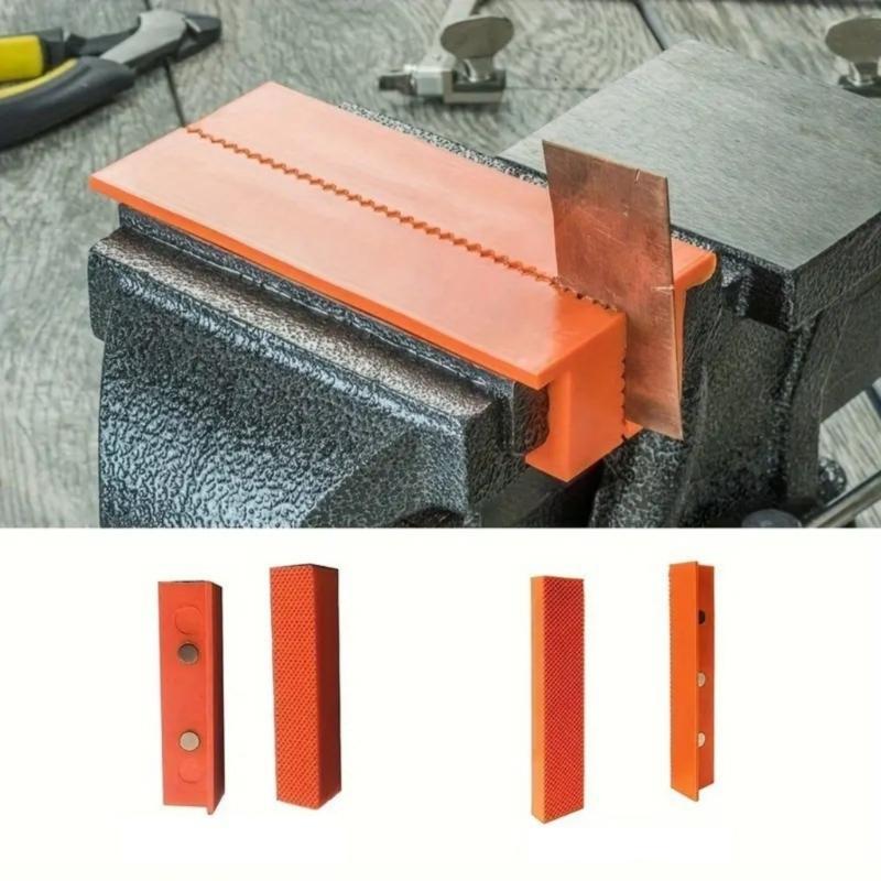Pack of 2 Nylon Vise Jaw Protectors With Magnetic Base Antislip Pad Shock Absorption Guard For 6Inch Workbench Vise