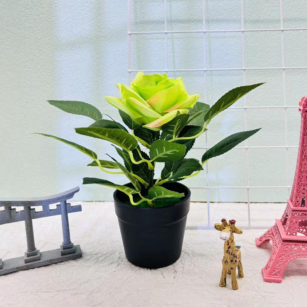 

Artificial Single Rosa Rugosa Flower Ornament With Crepe Fabric For Living Room Decor