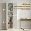 180 cm Tall Bookshelf, Modern 5-Tier Shelf with Adjustable Shelves, Freestanding Storage Cabinet, White
