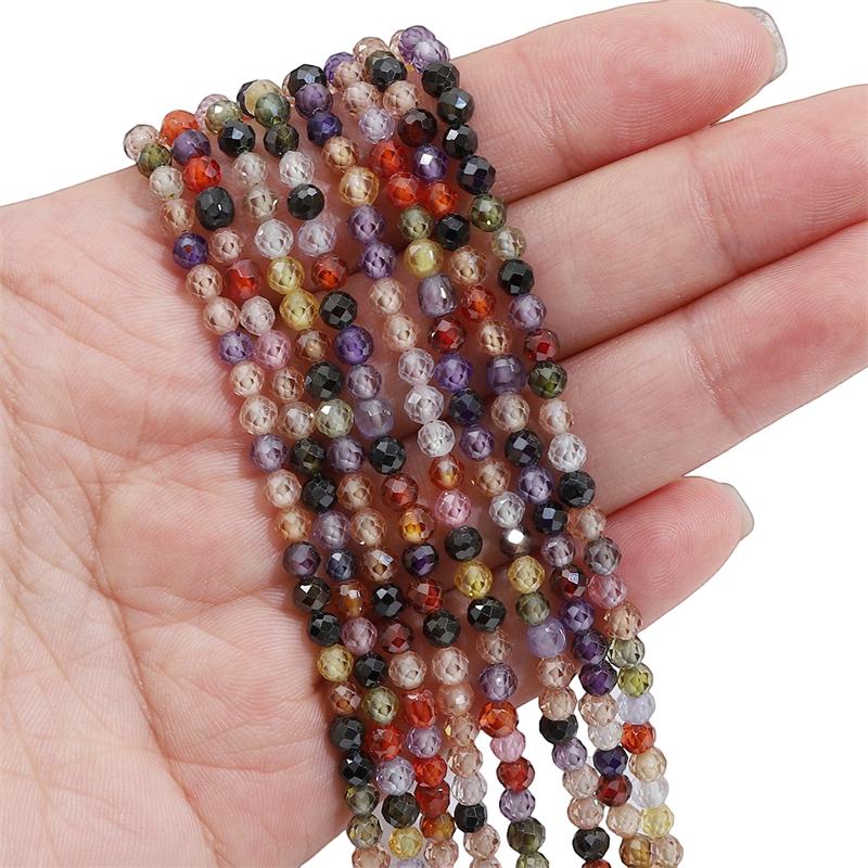 

3 мм 120 шт./пакет натуральный многоцветный циркон граненые круглые бусины для изготовления ювелирных изделий своими руками браслет серьги 4mm 90pcs разноцветный