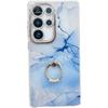 Suitable for Samsung S25ultra Phone Case IMD Electroplated Marble Patterned S24plus Ring Stand A56