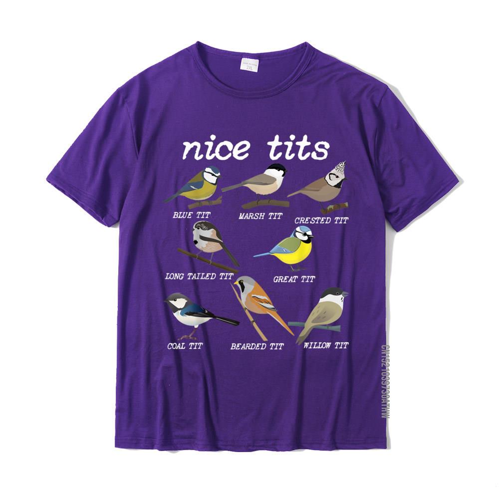 Seios Bonitos Pássaros Divertidos Observação de Pássaros Pássaros Tits Engraçados Camiseta de Observador de Pássaros Tops de Algodão Design de Camiseta Camisetas Especiais de Rua