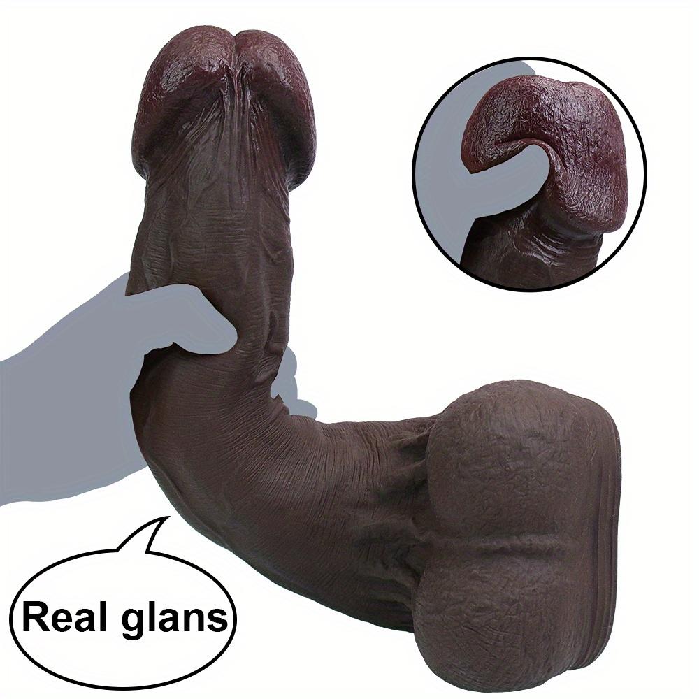 35cm Oversized Realistic Dildo, Huge Mushroom Head Soft Silicone Penis, 4 Colors Available, Wearable Harness Compatible, Lifelike Adult Toy
