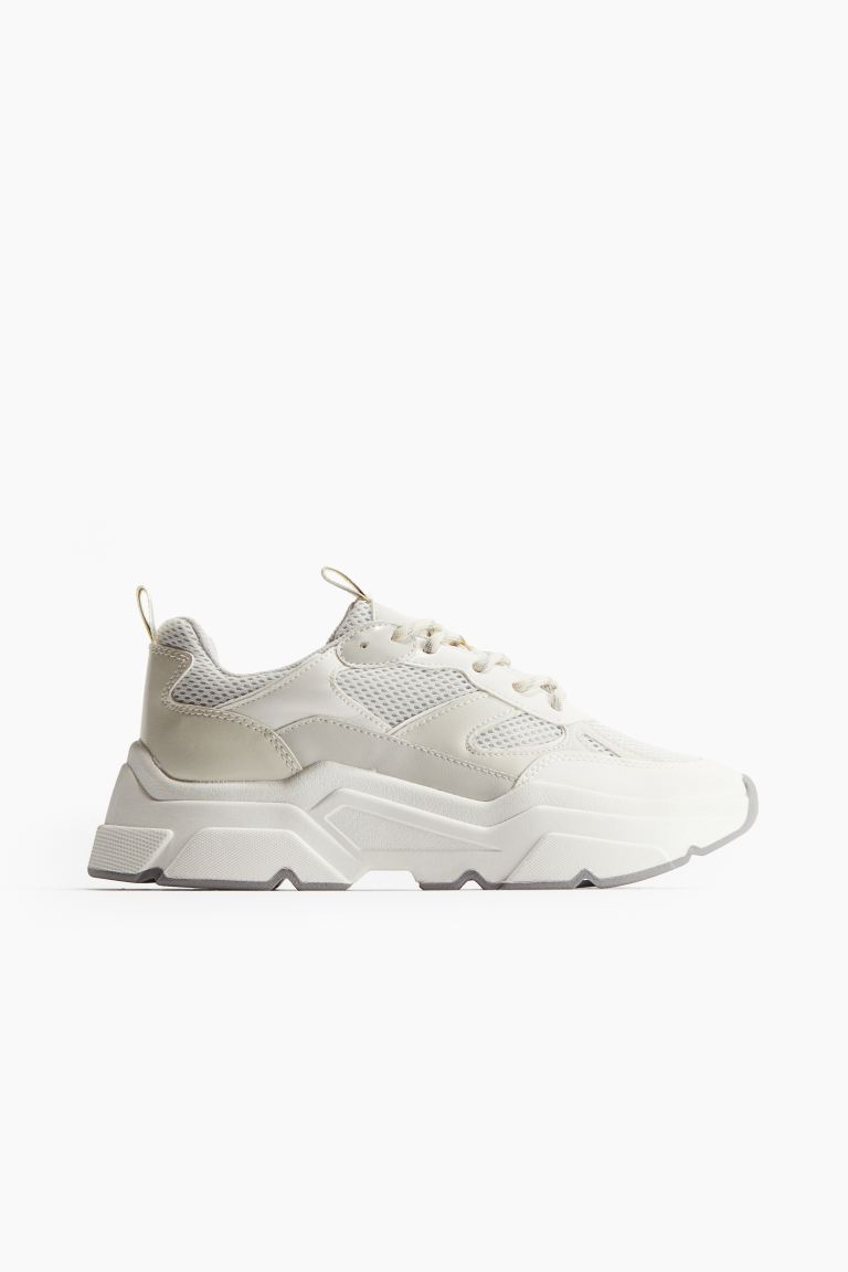 

H M chunky sneakers white cream