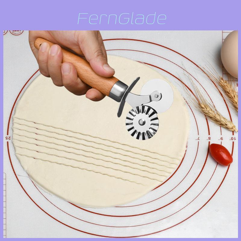 Double Wheel Embossing Cookie Cutter For Baking And Pasta Making Kitchen Tool