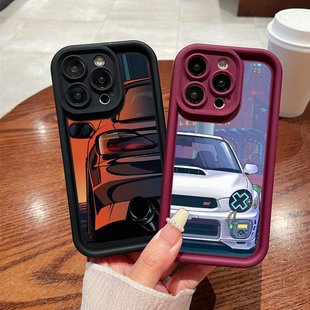 Ae78 Fashion Car Pattern Design Art Protective Phone Cases for iPhone 13 14 15 Pro Max Infinix Hot 40i Tecno Camon 30 20 Pro Angel Eyes TPU Back Cover