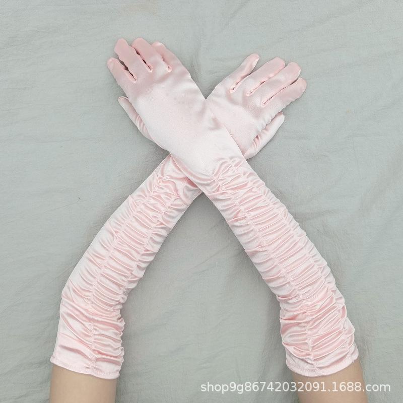 Satin Satin Gloves Long Ladies Halloween Gloves Sexy Dinner Gloves Wedding Gloves Matte Satin Gloves