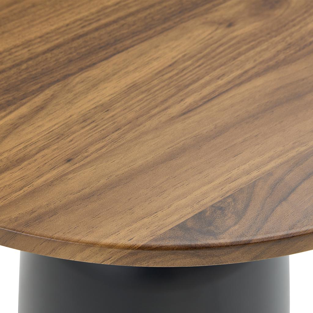 60 cm Round Side Table, Living Room Table with Metal Frame, Simple, Modern Tabletop in Walnut Look, Unique Round Desk for the Bedroom or Next to the