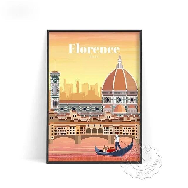 World City Travel Poster, Japan Tokyo Osaka Poster, Spain Madrid Watercolor Print, Florence Milan Santiago Chicago Wall Decor No Frame