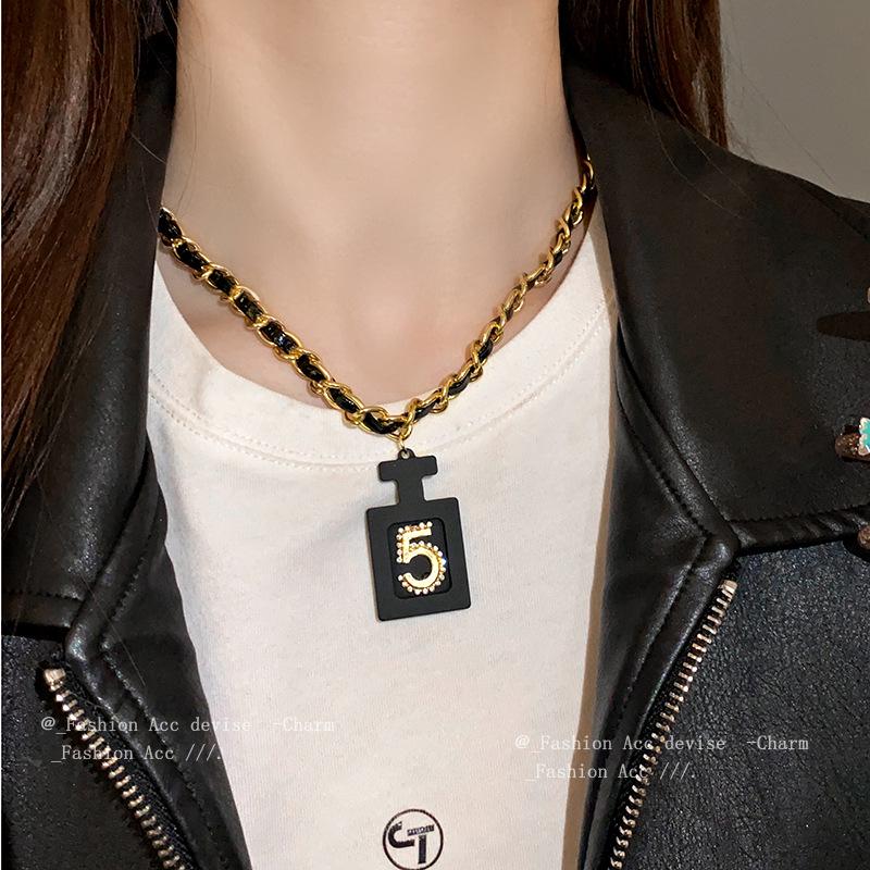 Number Heart Leather Wrap Necklace - 2023 Autumn/Winter Clavicle Chain, Sweet Cool Style Jewelry