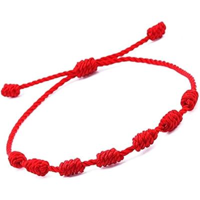 Bracelet 7 Knots for Protection, Evil Eye and Good Luck. Buddisth String. Thread/ Amulet for Prosperity and success.Cord Adjustable.