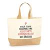 Tote Bag - PLANETEE - Awesome Administrative Assistant Woman - Natural Jute - Printed France - Gift for Woman