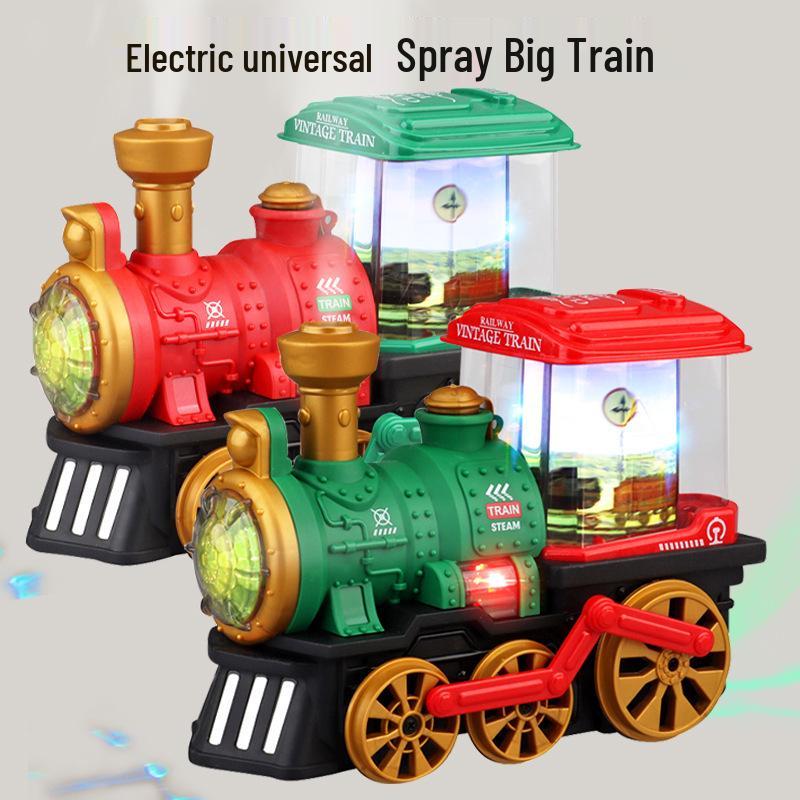Children's Electric Train with Sound, Light, and Retro Locomotive Spray - Perfect for Festivals and Events