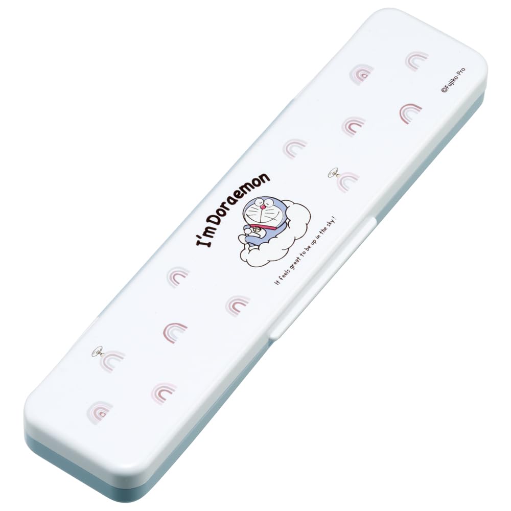 Skater Chopsticks and Spoon Set for Adults, Bento Box, 18cm, Combo Set, Non-Clinking, Made in Japan, Sanrio "I'm Doraemon" Sky Walk, CCS3SAAG-A